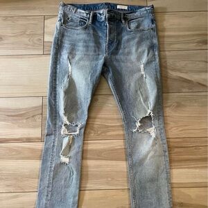 All Saints Blue Distressed Boyfriend Jeans